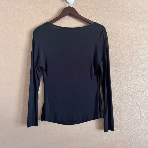 Anthropologie Black Cowl Neck Stretch Knit Top Size Small - Picture 4 of 6